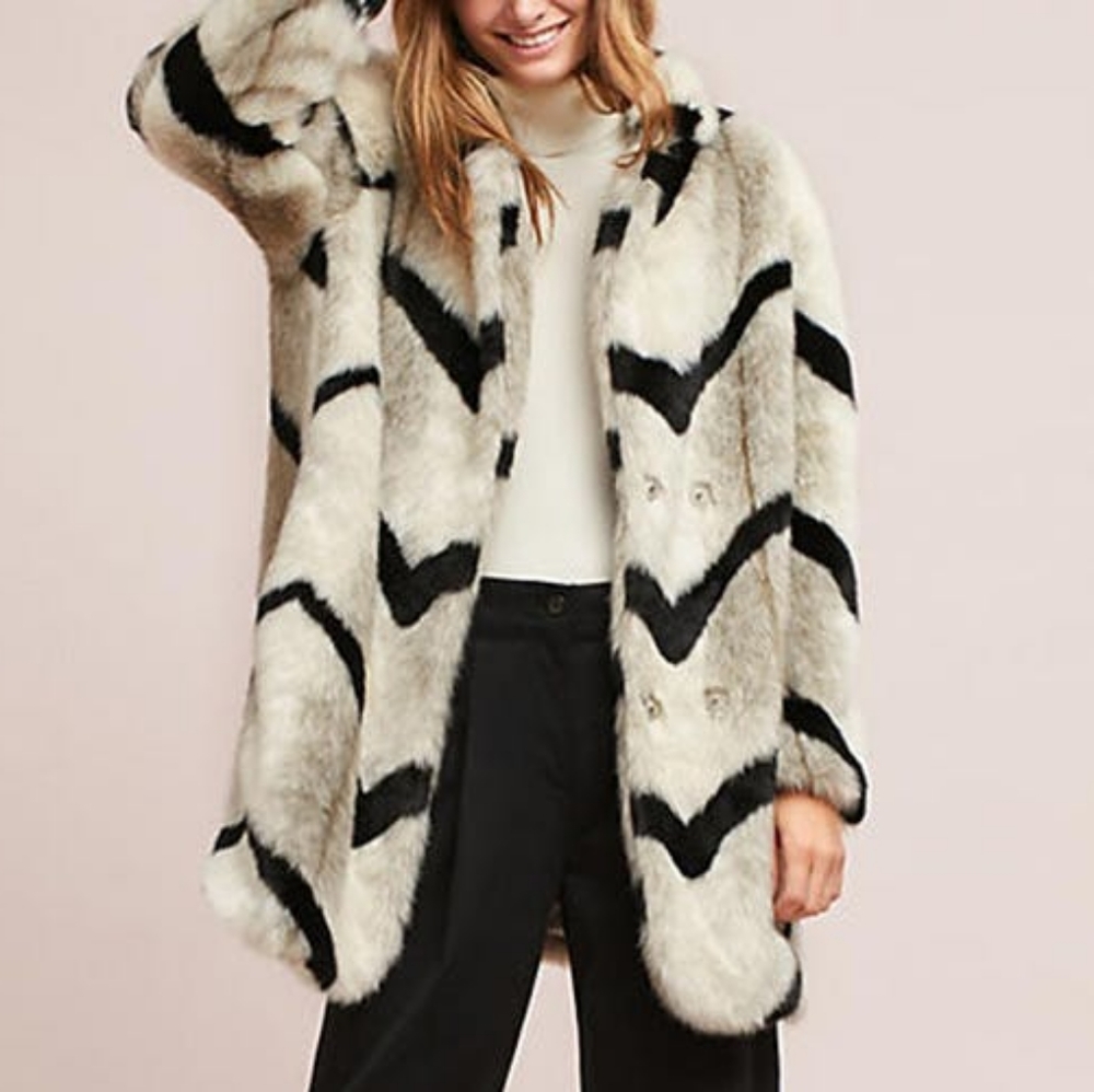 Anthropologie Faux Fur Coat